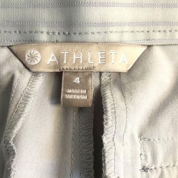 ATHLETA Gramercy Women's Wide Leg Button Track Travel Trouser Pants Gray Sz 4 - Picture 6 of 6